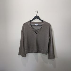 Feel the Piece light Olive grey pull over